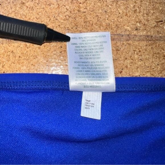 Wild Fable Womens XL Cheeky Bikini Bottoms High-Leg Scoop Waist Blue - Picture 5 of 7